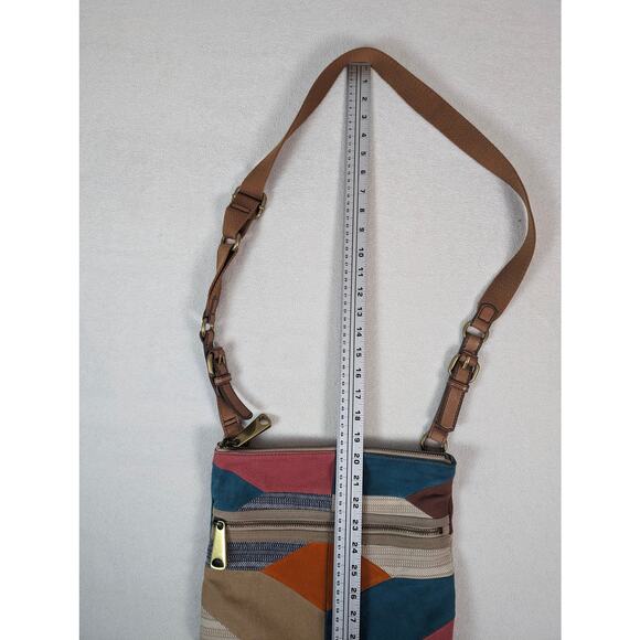 Fossil Multicolor Patchwork Suede‎ Canvas Crossbody Bag - Picture 10 of 10